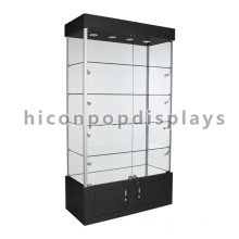 Liquor Retail Shop Floor standing Cheap Led Lighting Wood Frame Glass Wine Whisky Display Cabinet